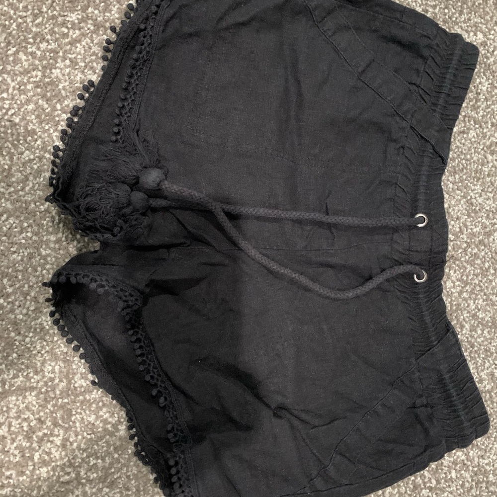 Black cotton shorts